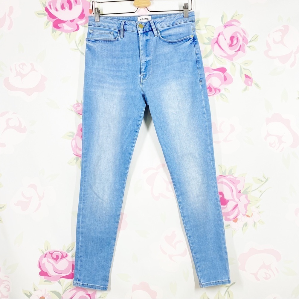 FRAME Le One Light Wash Caspio Skinny Denim Jeans 2
